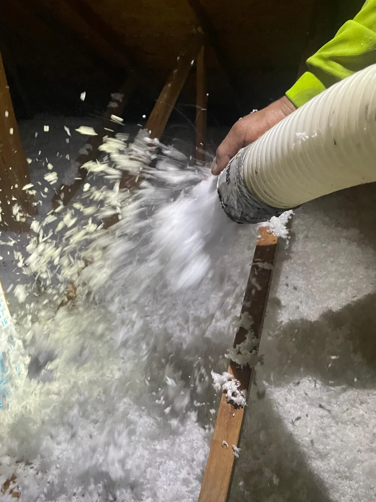 Attic insulation inspection in a Shavano Park TX home